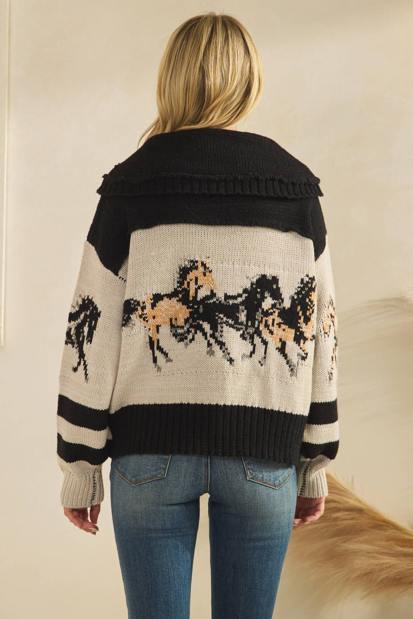 Sweater with Horse Print