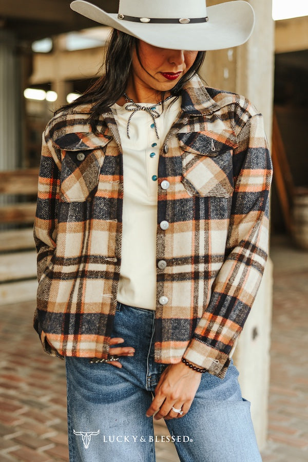 Brown Flannel Western Yoke Jacket