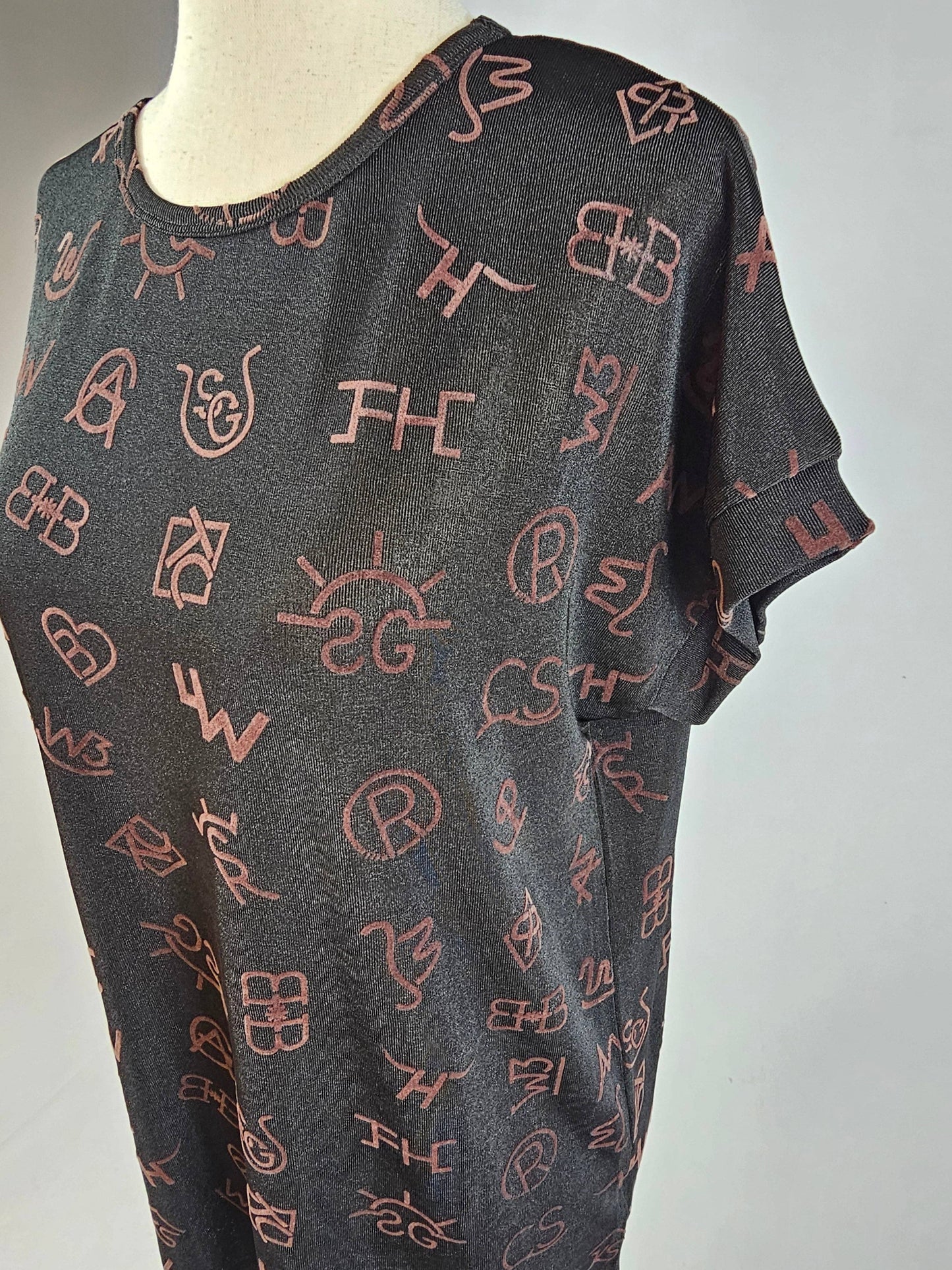 3D Branded Blouse: Black