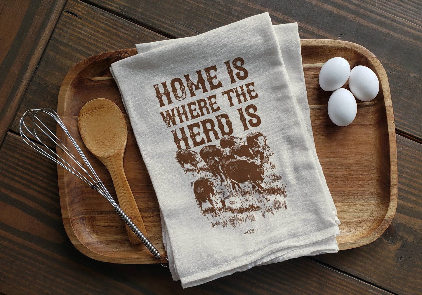 Home is Where the Herd Is - Old Fashioned Tea towel