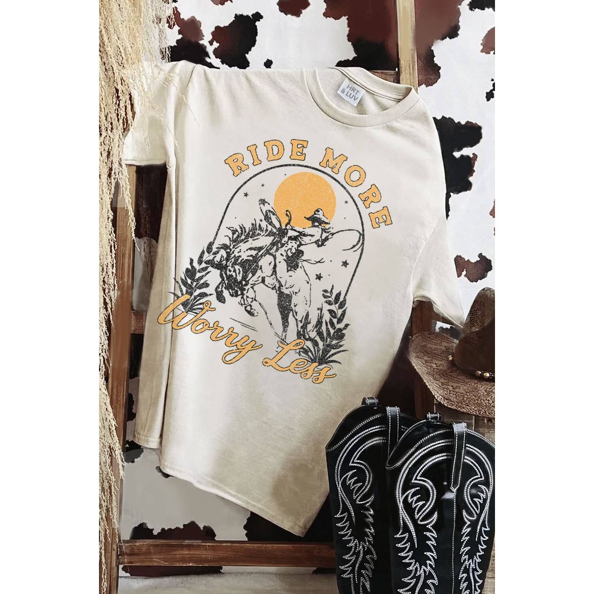RIDE MORE WORRY LESS MINERAL GRAPHIC TEE