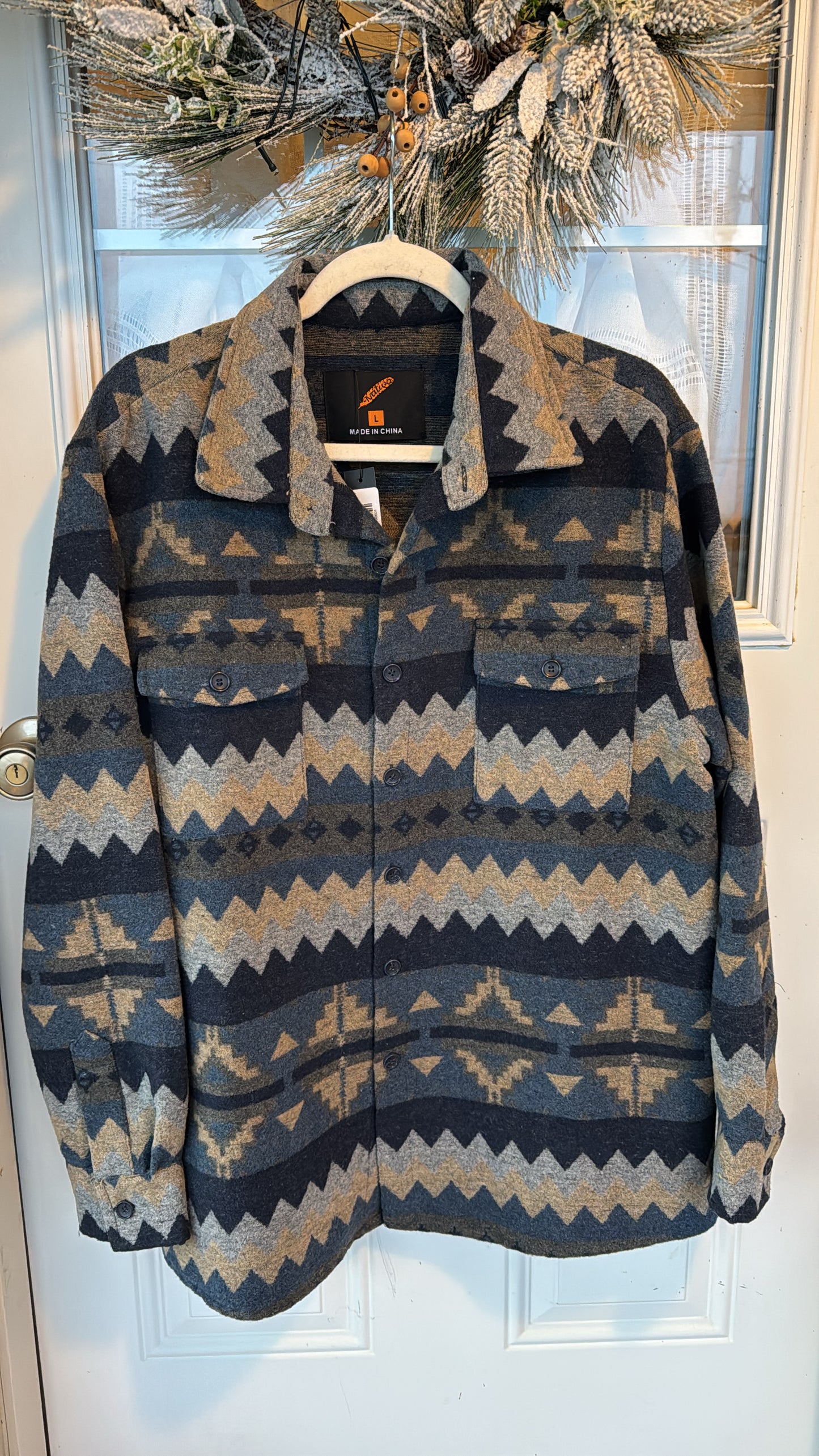Patterned Jacket Blue