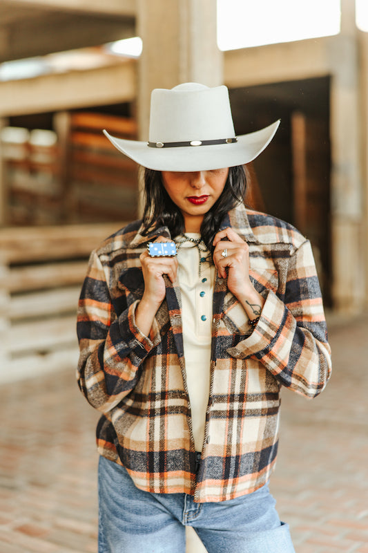 Brown Flannel Western Yoke Jacket