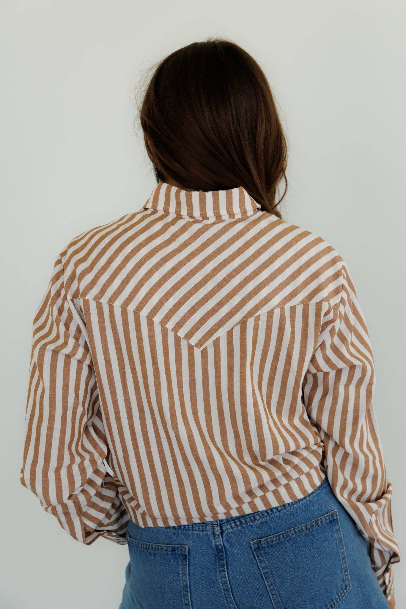 Pearl Snap, Brown Stripe
