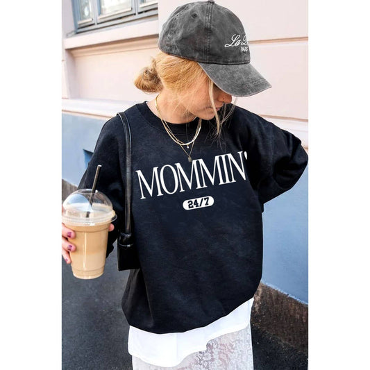 MOMMIN' 24/7 MINERAL GRAPHIC SWEATWHIRTS