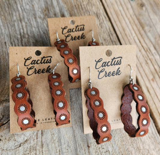 "Sally" Handmade Leather Earrings