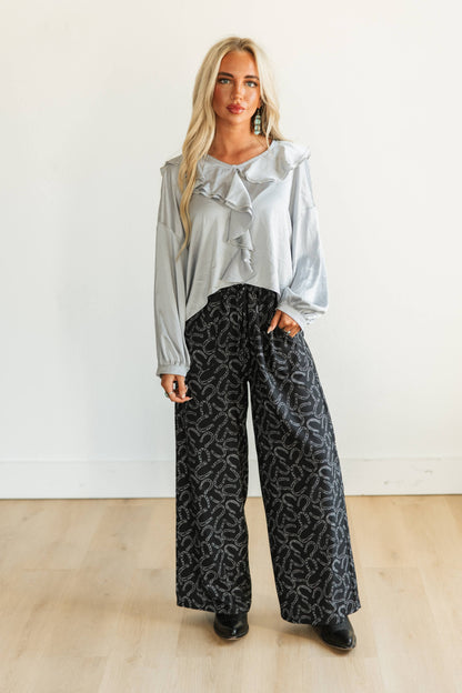 Black Horseshoe Pants